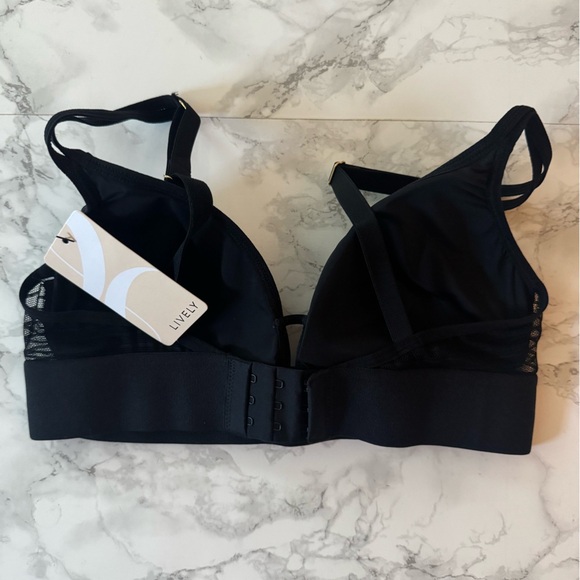 NWT Lively Busty The Stripe Mesh Bralette Black Size Small 42242 - Picture 3 of 4